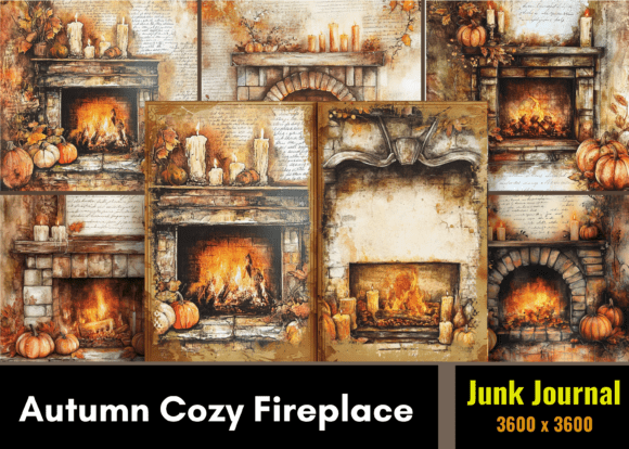Autumn Cozy Fireplace Junk Journal: Capturing Rustic Warmth