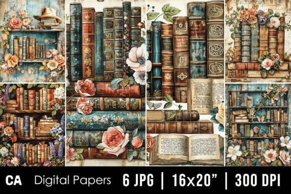 Bring Antique Charm to Modern Projects with Vintage Floral Books Journal Pages
