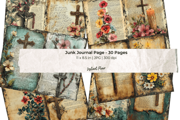 Christian Junk Journal Pages Vintage Scr: Timeless Faith Aesthetics