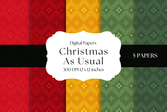 Christmas As Usual Patterns: Timeless Festive Digital Papers