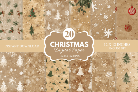 Christmas Digital Paper Bundle: Beyond Basic Holiday Cheer