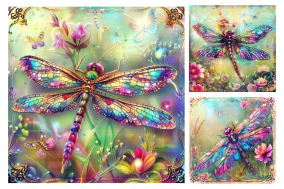 Dragonfly Stained Glass Background: A Modern Design Canvas