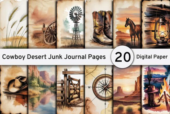 Embrace the Wild West: Design with Cowboy Desert Junk Journal Pages
