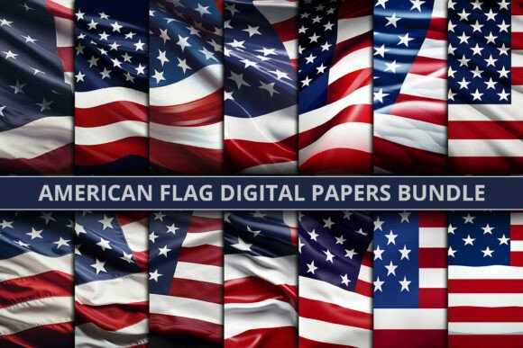 Mastering the American Flag Digital Papers Bundle