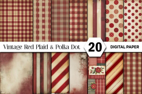 Red Plaid & Polka Dot Junk Journal Kit: A Designer's Guide to Vintage Pattern Use