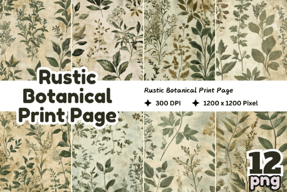 Rustic Botanical Print Page: Vintage Charm Meets Digital Design
