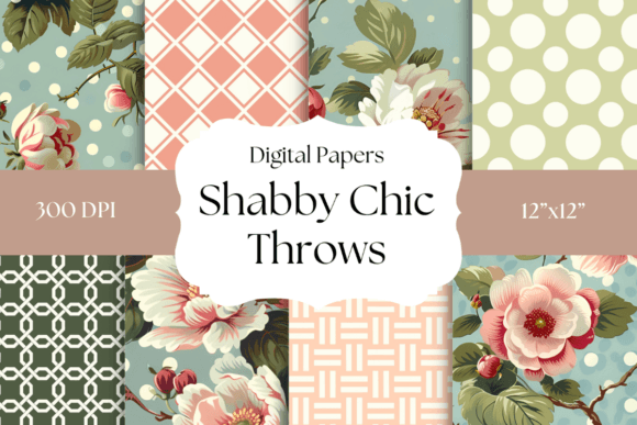 Shabby Chic Throws Digital Papers: A Designer's Palette