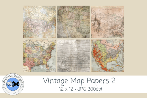 Timeless Cartography: Vintage Map Junk Journal Papers 2