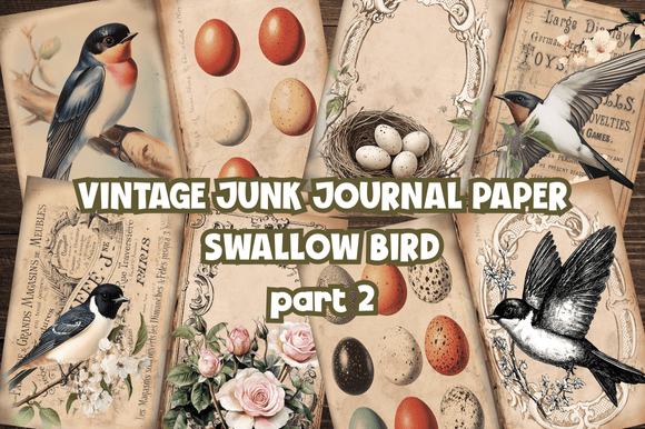 Timeless Elegance: Exploring Vintage Junk Journal Paper Bird Swallow