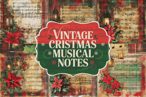 Timeless Holiday Charm: Vintage Christmas Musical Notes