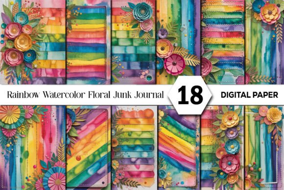 Unlock Creative Potential with Rainbow Watercolor Floral Junk Journal