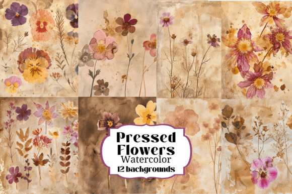 Unlocking Creativity: The 12 Pressed Flowers Watercolor Background Collection