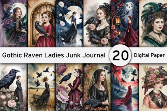 Unveiling the Gothic Raven Ladies Junk Journal Kit