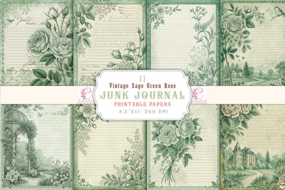 Unveiling the Vintage Sage Green Rose Junk Journal