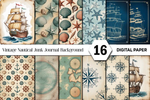 Vintage Nautical Junk Journal Background: A Designer’s Guide to Coastal Charm
