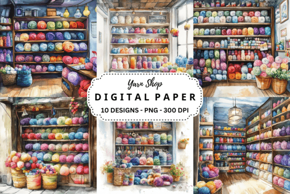 Watercolor Yarn Shop Background: A Designer's Cozy Toolkit